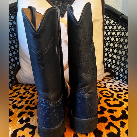 DAN POST Navy Blue Cowboy Boots Upper Leather Western Men or Women - Picture 3 of 6